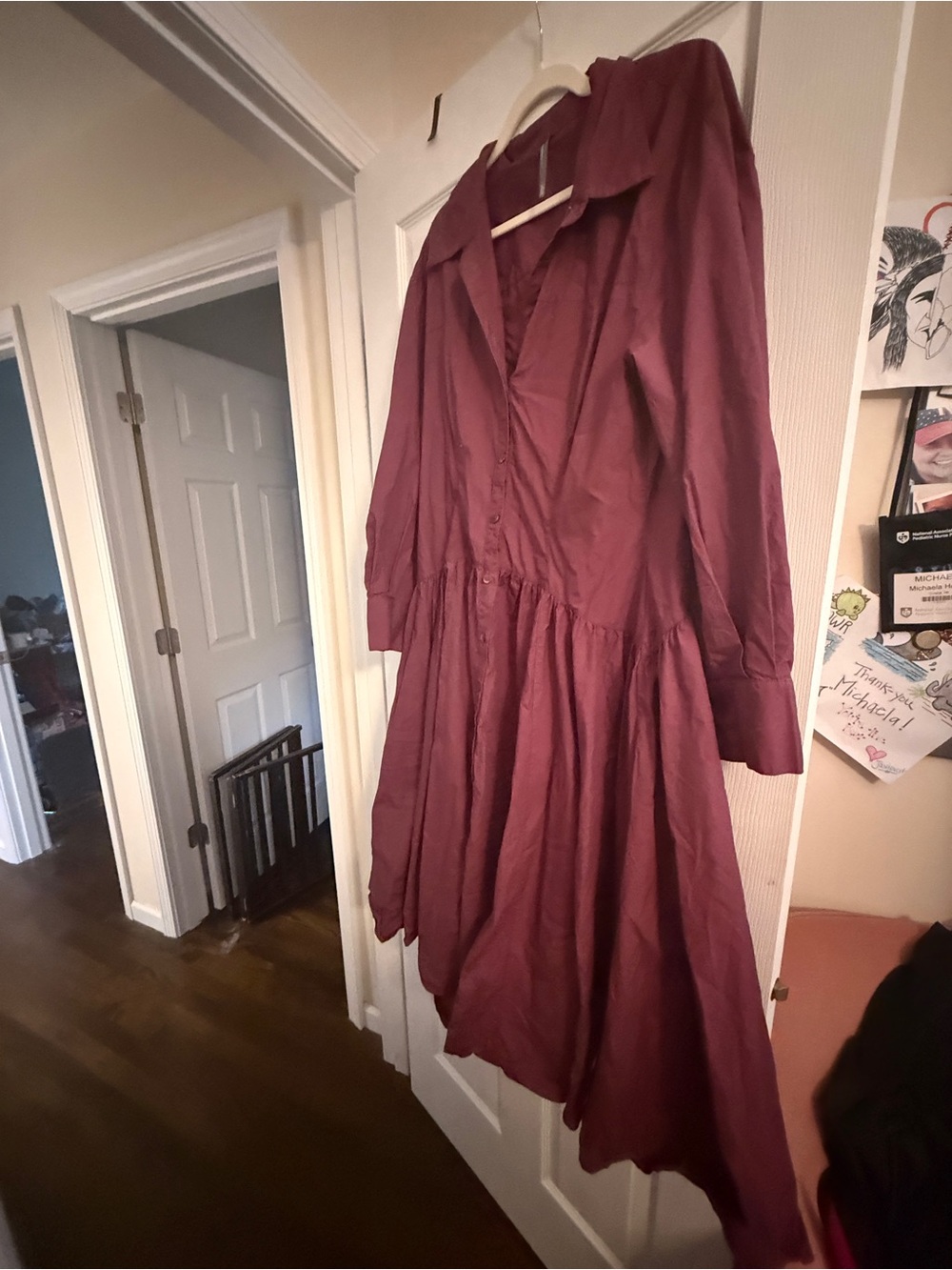 Anthropologie Drop Waist Midi Shirt Dress - Picture 2 of 5